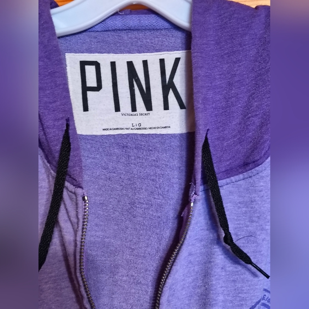 PINK Purple Zip-Up Hoodie - Picture 3 of 8